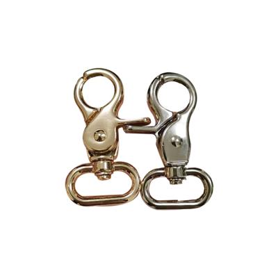 China Clip Hooks 20mm 0.8 Inch Shiny Nickel Light Gold Color Alloy Swivel Clasps Snap Hooks DIY Key Chain Ring for sale