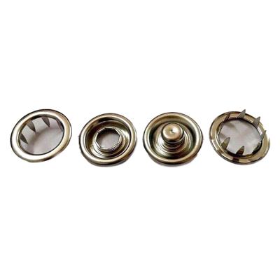 China 7/9.5/10mm Wholesale High Quality Nickel Free Metal Brass Prong Snap Snap Buttons 4 Parts Ring Buttons for sale