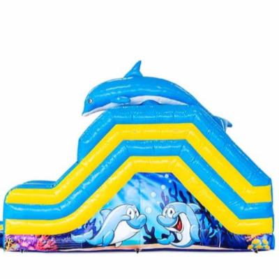 China Indoor& Outdoor Playground Manufacturers Selling Dolphin Slides, Inflatable Slides, Jumping Inflatable Water Slides for sale