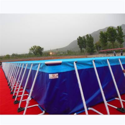 China Hot Selling Outdoor Metal Frame Swimming Pool For Kids And Adults Professional Training Swimming Pool With 1.0mm Thicken Plato PVC for sale