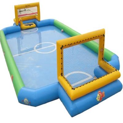 China Custom High Quality Inflatable Kindergarten Pool Game Billiard Table Football Soap Football 0.9mm Goal for sale