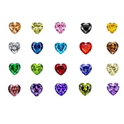 China Fire Heart Synthetic Garnet Cubic Zirconia Diamond Machine Cut Color Play or Cut Jewelry Gemstones for sale