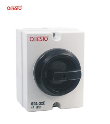 China Waterproof AC Switch Disconnector Isolator Switch 4Pole 32A IP65 AC Isolator ODA-32E for sale