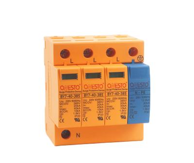 China AC Surge Arrester 385V Solar PV System Surge Protection Device SPD IP20 Class 40KA BY7-40-385 for sale