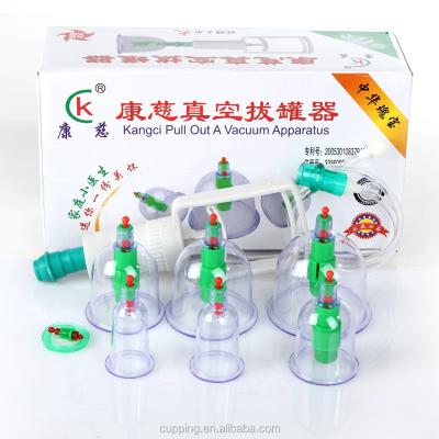 China Kangci body 6 magnet cups pull out a hijama shaping cup vacuum device therapy cup for sale