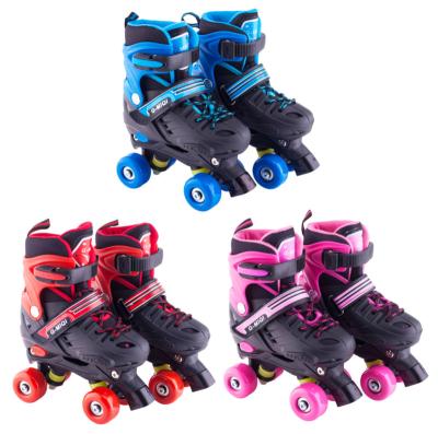 China Outdoor PVC Double-Row Roller Skates 4 Wheels Wheel Stripe Shoes Roller Skates for sale