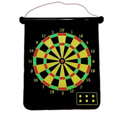 China Fabric Magnet Dart Board 17 Inch Dartboard With 6 Darts Double Sided for sale