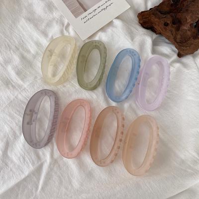 China High Quality/Factory Source Candy Color Translucent Hair Claw Round Oval Hollowed Out Matte Plastic Resin Hair Claw Clips for sale