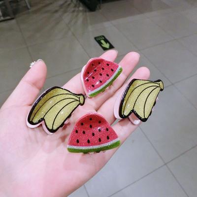 China High Quality/Factory Source New Star Small Watermelon Hair Banana Fruit Hair Acrylic Fancy Shiny Cute Claw Claws Cut for sale