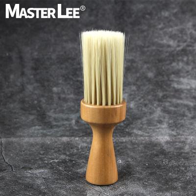 China Masterlee Nondisposable Custom Neck Duster Sweeps Wooden Handle Nylon Tooth Edge Brush Beard Brush for sale