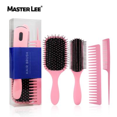 China Masterlee Hair Brushes 4 Pcs Detangling Middle Comb Nondisposable Set Hot Sale In Amazon For Family for sale