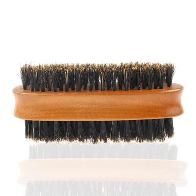 China Double Sizes Rectangle Beard Brush Eco-Friendly Wooden Animal Rectangle Mane Comb Mustache Facial Hair Brush For Men for sale