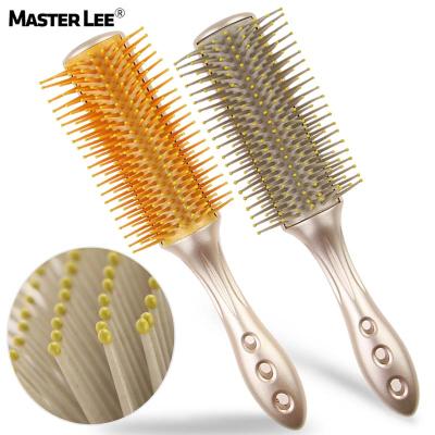 China Nondisposable Luxury Anti-static Comb Hairdressing Massager Brush Duct Electroplating Detangling Hair Brush for sale