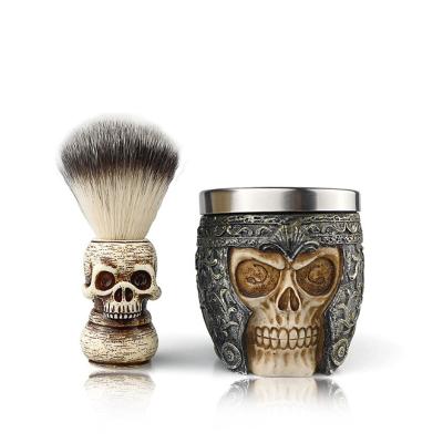 China Masterlee Nondisposable Popular Skull Grip Style Brush Edge Control Broom Main Beard Shaving Set for sale