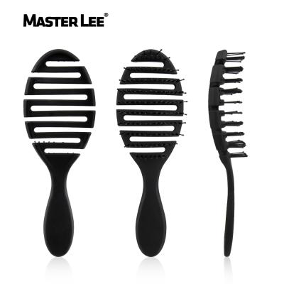 China Masterlee Nondisposable Custom Logo Magic Handle Tangle Detangling Comb Plastic Curl Comb for sale