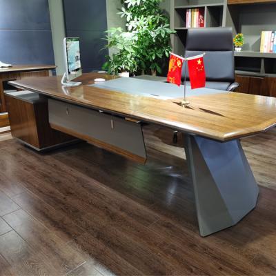 China High End Luxury Boss Luxury L Shape Large Size Office Furniture Table for sale