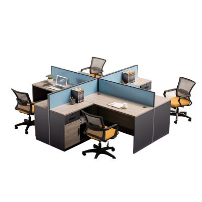 China Staff Table Furniture Eco - Friendly Modern Office Workstation For 4 Persons for sale