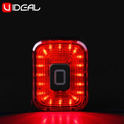 China Professional ABS+Silicone U-IDEAL Supplier ABS Red Silicone IPX65 Waterproof LED Bicycle Tail Light for sale