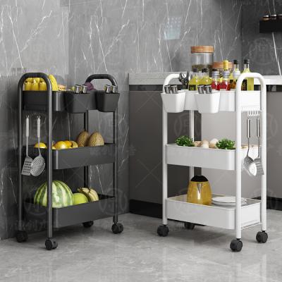 China Viable Multi-Layer Rolling Organizer Cart Rotating Kitchen Trolley Carts with Wheels for sale