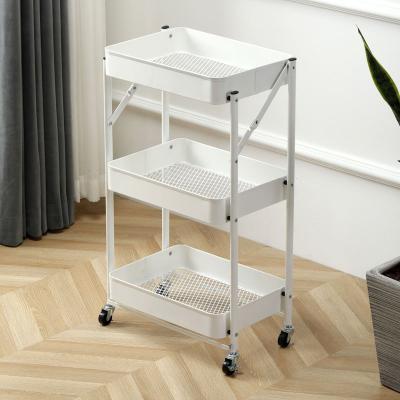 China 3-Layer Trolley Storage Viable Serving Decorative Racks And Holders for sale