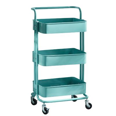 China Sustainable 3 Tier Storage Rolling Cart Kitchen Cart Organizer Cart Storage Cart for sale