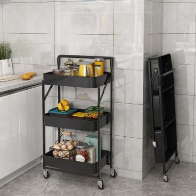 China 3 Tier Universal Storage Cart Sustainable Decorative Storage Racks And Holders for sale