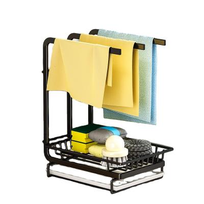 China Sustainable Space Saver Clean Kitchen Supplies Washing Dry Sponge Storage Rack For Kitchen Sink for sale