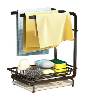 China Multi-Function Practical Folding Basin Dish Rack Sponge Kitchen Suction Cup Sink Drain Rack Dry Sponge Rack for sale