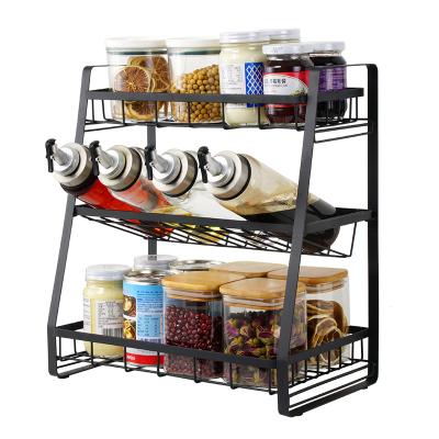 China Sustainable Kitchen Storage Spice Organizer Set Display Rack Removable Spice Bottles Rack for sale