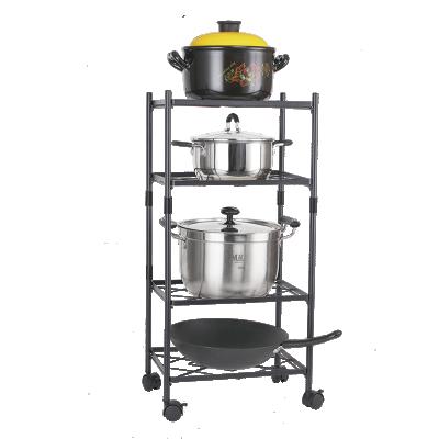 China Viable Pots and Pan Organizer Pot Storage Holder Pot Rack Iron Black for Kitchen for sale