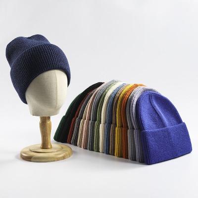 China Autumn and winter new style COMMON knitting woolen hat men's and women's custom pure color warm for sale