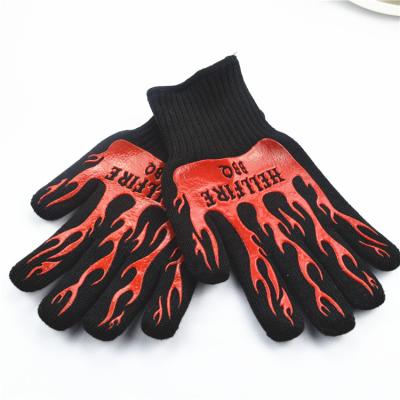 China Industrial BBQ Gloves Grill High Temperature Resistance Flame Retardant Heat Resistant Work Gloves for sale