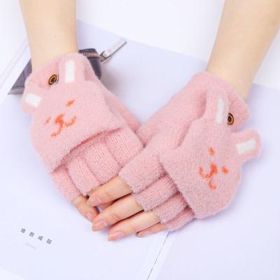 China Kids Half Finger Magic Gloves With Flip Winter Boy Girl Cartoon Fingerless Children Flip Gloves 5467 for sale