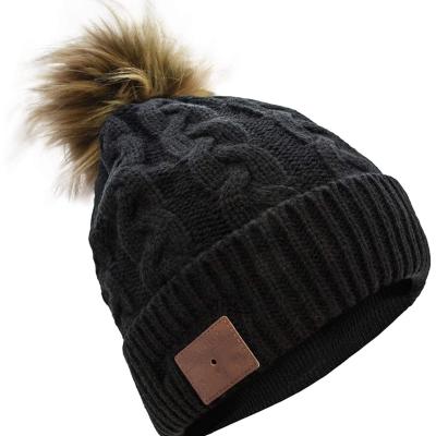 China Winter COMMON Wholesale Black Acrylic Music Fashion Smart Cordless Knitted Hat for sale