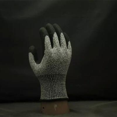 China High Quality Seamless Knitted Inch Durable Grade 5 Glove Anti-Cut Frosted Resistant Glove for sale