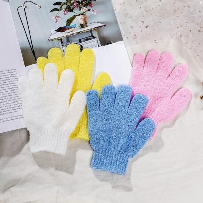 China EXFOLIATE Unique Charcoal Shower Body Scrubber Glove Bamboo Natural Fiber Carbonized Bamboo Bath Gloves Exfoliating Gloves for sale