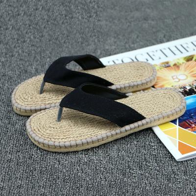 China New Style Straw Rope Hemp Rope Sandals Flat Bottom Women Slippers Breathable Slippers Summer Slippers For Native Women Ladies for sale