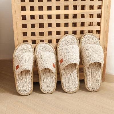 China 2023 Comfortable Soft Breathable Hemp Beach Unisex Home Slippers For Women for sale