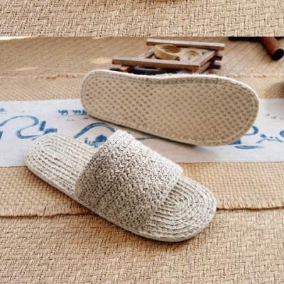 China Breathable Custom Unisex Handmade Hemp Cozy Casual Canvas Home Slipper For Women for sale