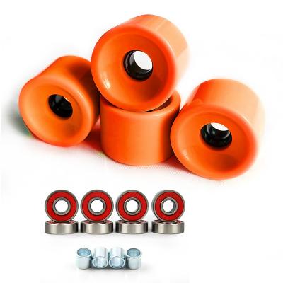 China Hot Selling 70mm PU Longboard Wheels Set Of 4 Wheels Sliding With ABEC-9 Bearings for sale