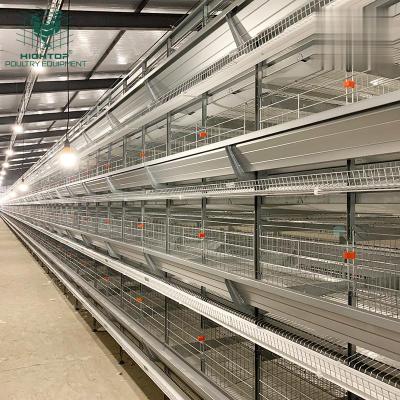 China Layer Chicken Farming H Type Hightop 4 Row Chicken Layer Poultry Battery Cage For 10000 Birds Au for sale