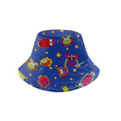 China Jibil Striped Custom Free Sample Blue Owl Pattern Hat Lead Cap Bucket Hat For Kids for sale