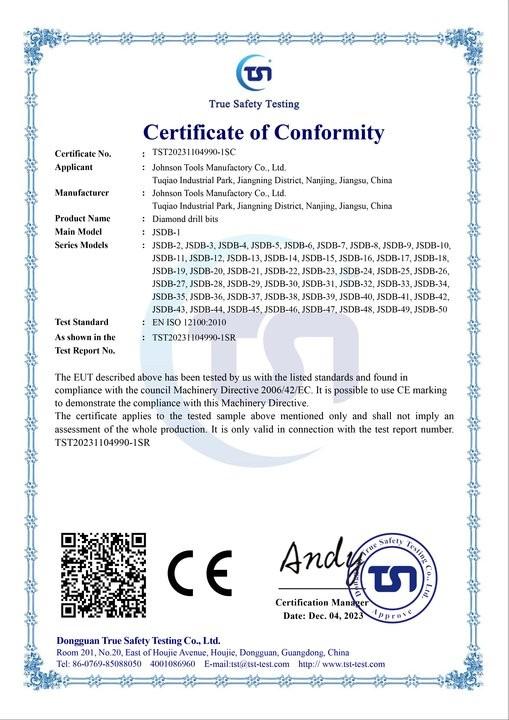 CE - Johnson Tools Manufactory Co.,Ltd