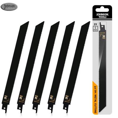 China 5 Pack 9 inch 14TPI Sawzall Messen Gegote ijzer Bi-metaal Saber zagemessen Zwaar metaal snijden Reciprocating zagemessen Te koop