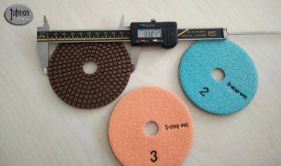 China 3 Steps 4 inch Wet Diamond Polishing Pad for Stone , Diamond Polishing Tools for sale