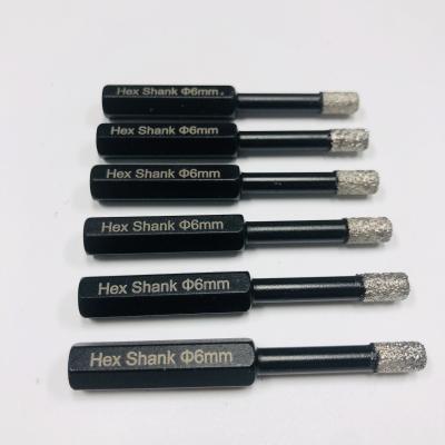 Κίνα Κεραμίδας Τρύπα Είδε 6mm Hex Shank Διαμαντένιο Κέντρο τρυπάνι Bits για πορσελάνη προς πώληση