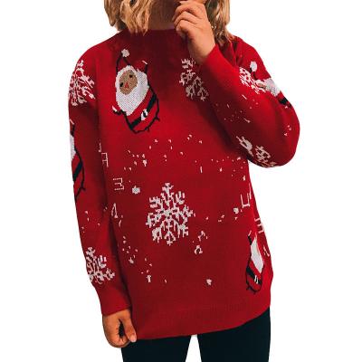 China New Design Anti-Wrinkle Falling Winter Clothing Long Sleeve Crew Neck Woolen Christmas Pullover Knitting Sweater for sale