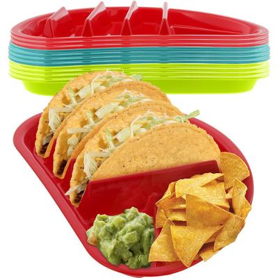 China Sustainable Dishwasher Safe BPA Free Microwave Taco Plastic Plates for Back to School for sale