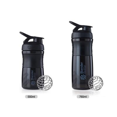 China Stainless Steel Ball Portable BPA Free Gym Plastic Protein Shaker Bottle for Sports for sale