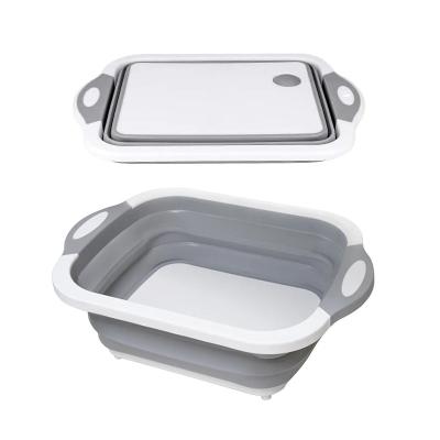 China Custom Logo Dish Tub for Washing and Draining Veggies Fruits Foldable Cutting Board for sale